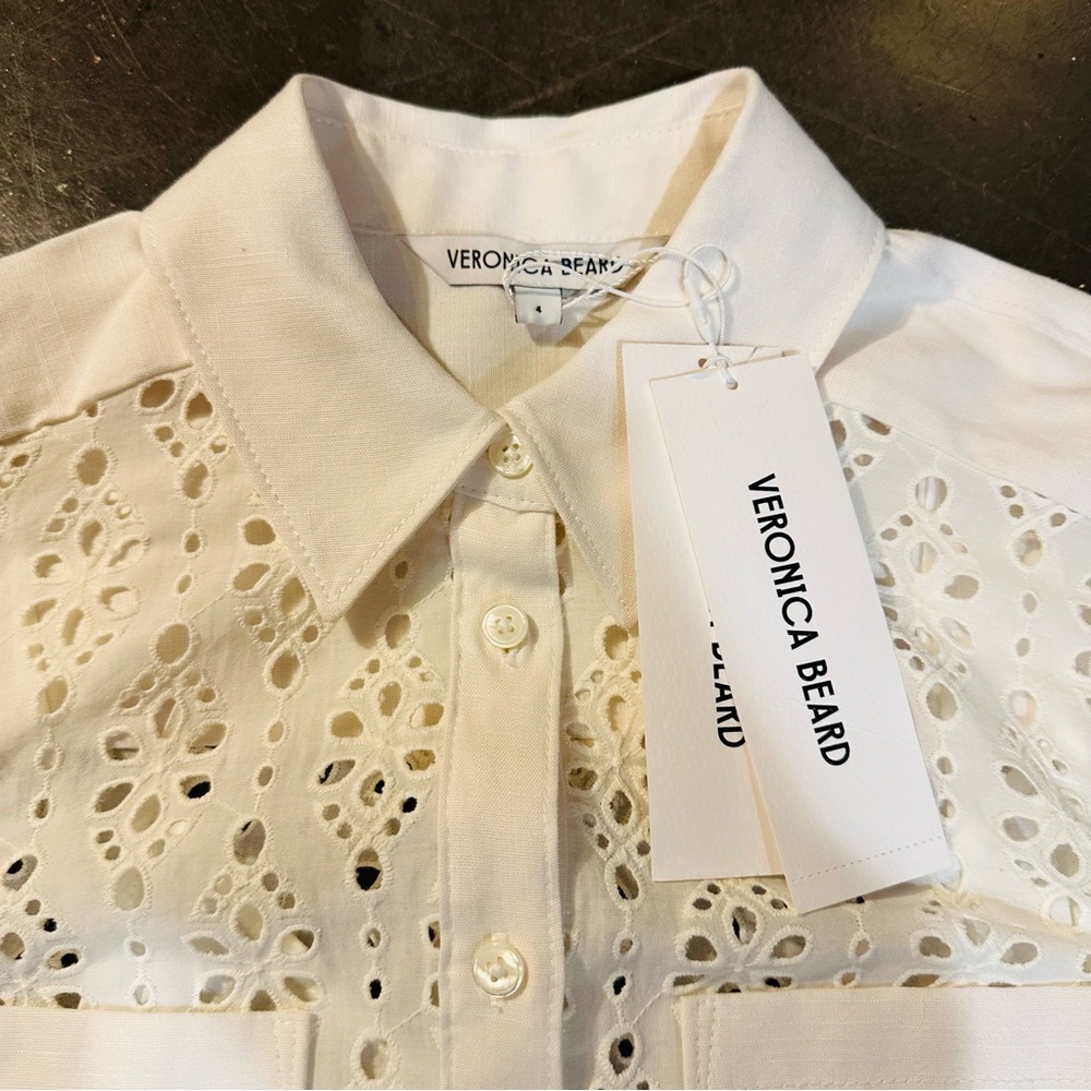 NWT Veronica Beard Rafaela White Eyelet Lace Mini Dress - Size 4 - Picture 14 of 14
